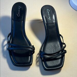 Circus by Sam Edelman Black Strappy Slide Mules